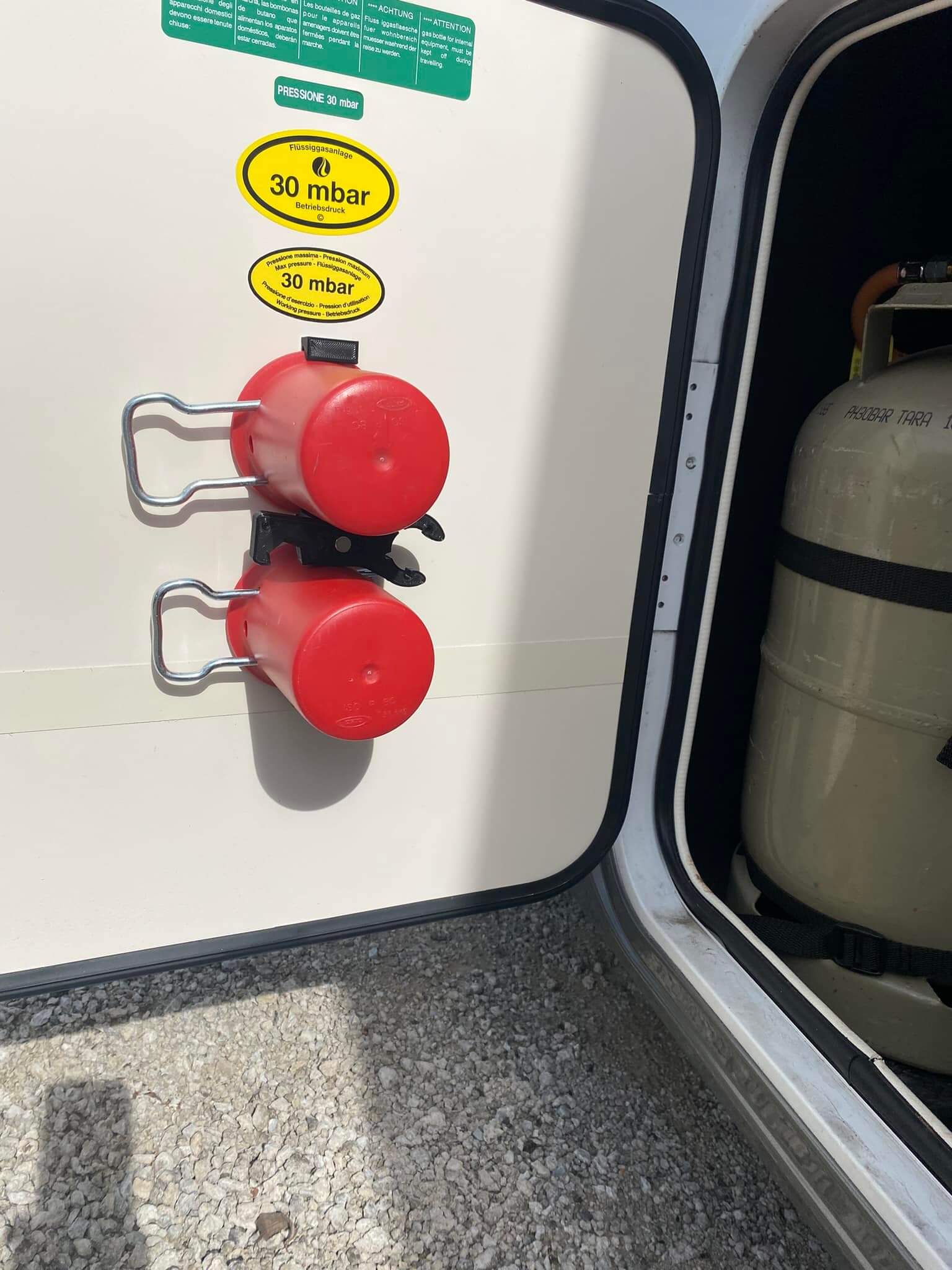 Gaskappenhalter mit GasschlauchschlüsselTools2Camp